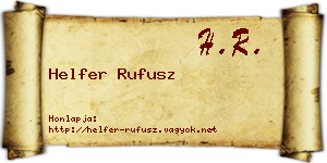Helfer Rufusz névjegykártya